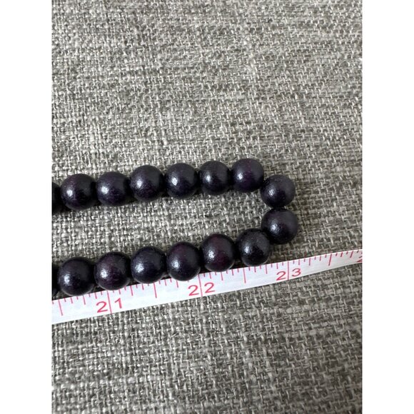 Boho Wooden Beaded Necklace With Brass Clasp & Wood Beads Womens Fashion - Picture 3 of 5